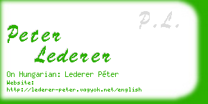 peter lederer business card